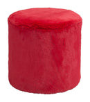 Ottomans Round Ottoman - 15" x 15" x 16" Red, Jacquard, MDF, Cottonwood, Paperboard & PVC, Ottoman HomeRoots