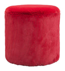 Ottomans Round Ottoman - 15" x 15" x 16" Red, Jacquard, MDF, Cottonwood, Paperboard & PVC, Ottoman HomeRoots