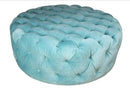 Ottomans Round Ottoman - 42" X 42" X 16" Mint Polyester Round Tufted Ottoman HomeRoots