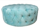 Ottomans Round Ottoman - 42" X 42" X 16" Mint Polyester Round Tufted Ottoman HomeRoots