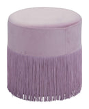 Ottomans Tufted Ottoman - 14" x 14" x 15" Pink, Velvet & Tassel, MDF, Cottonwood, Paperboard & PVC, Ottoman HomeRoots