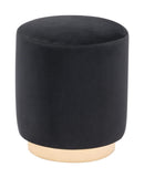 Ottomans Tufted Ottoman - 15.7" x 15.7" x 18.1" Black, Velvet, Steel, Ottoman HomeRoots