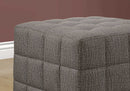 Ottomans Tufted Ottoman - 16'.75" x 16'.75" x 17" Light Brown, Linen Look Fabric - Ottoman HomeRoots