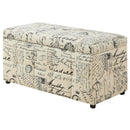Ottomans Tufted Ottoman - 17" x 38" x 17'.75" Vintage French Fabric - Ottoman Storage HomeRoots