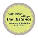 "Our Love Will Go the Distance" Stickers Indigo Blue (Pack of 1)-Wedding Favor Stationery-Chocolate Brown-JadeMoghul Inc.