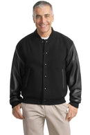 Outerwear Port Authority Wool and Leather Letterman Jacket. J783 Port Authority