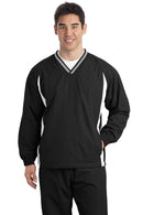Outerwear Sport-Tek Tall Tipped V-Neck Raglan Wind Shirt. TJST62 Sport-Tek