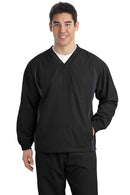 Outerwear Sport-Tek Tall Tipped V-Neck Raglan Wind Shirt. TJST62 Sport-Tek