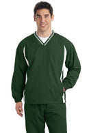 Outerwear Sport-Tek Tall Tipped V-Neck Raglan Wind Shirt. TJST62 Sport-Tek