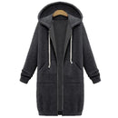 Oversized Casual Long Hoodie Sweatshirt Coat-Dark Grey-4XL-JadeMoghul Inc.