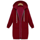 Oversized Casual Long Hoodie Sweatshirt Coat-Red-4XL-JadeMoghul Inc.