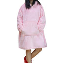 Oversized Hoodie Blanket With Sleeves Sweatshirt Plaid Winter Fleece Hoody Women Pocket Female Hooded Sweat Oversize Femme AExp