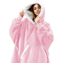 Oversized Hoodie Blanket With Sleeves Sweatshirt Plaid Winter Fleece Hoody Women Pocket Female Hooded Sweat Oversize Femme AExp