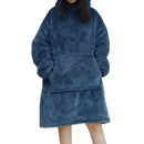 Oversized Hoodie Blanket With Sleeves Sweatshirt Plaid Winter Fleece Hoody Women Pocket Female Hooded Sweat Oversize Femme AExp