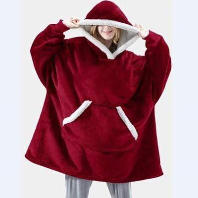 Oversized Hoodies Sweatshirt Women Winter Hoodies Fleece pijamas Blanket With Sleeves Pullover Plaid Capuche Hoody Sweatshirts AExp