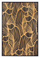 Paintings Canvas Painting - 32.7" x 1.7" x 48.4" Black & Gold, Pine Wood, Flora Canvas HomeRoots