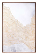 Paintings Canvas Painting - 33" x 2" x 49" White & Gold, MDF, Wood, Canvas HomeRoots