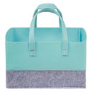 Pale Aqua and Light Gray Felt Essential Storage Tote-AQUA-JadeMoghul Inc.