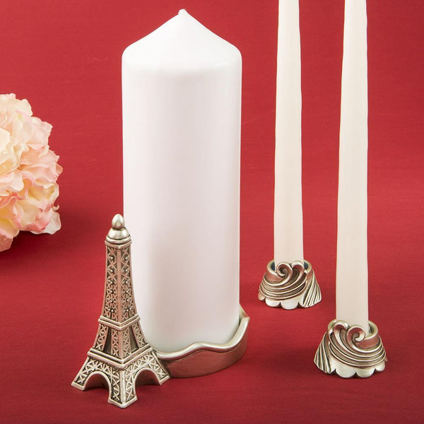 Paris / Eiffel tower themed Unity candle set from fashioncraft-Wedding Cake Accessories-JadeMoghul Inc.