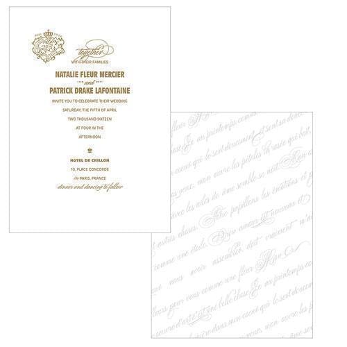Parisian Love Letter Invitation Vintage Gold (Pack of 1)-Invitations & Stationery Essentials-Vintage Gold-JadeMoghul Inc.