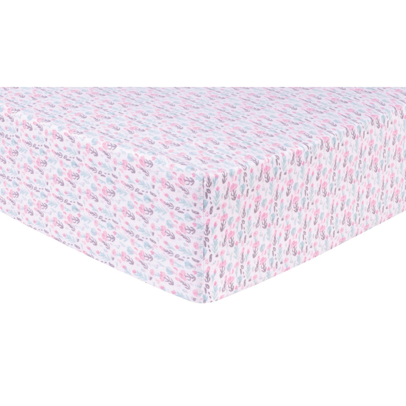 Pastel Painterly Floral Deluxe Flannel Fitted Crib Sheet-FLORAL-JadeMoghul Inc.