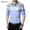 Patchwork Stripe Dress Shirt / Slim Fit Long Sleeve Shirt-Grey-4XL-JadeMoghul Inc.