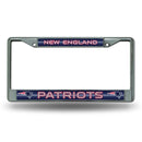 Cute License Plate Frames Patriots Bling Chrome Frame