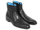 Paul Parkman (FREE Shipping) Black Crocodile Side Zipper Boots (ID