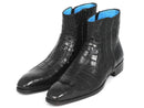 Paul Parkman (FREE Shipping) Black Crocodile Side Zipper Boots (ID