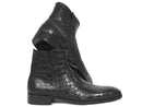 Paul Parkman (FREE Shipping) Black Crocodile Side Zipper Boots (ID