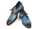 Paul Parkman (FREE Shipping) Blue & Brown Hand-Painted Derby Shoes (ID