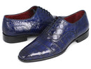 Paul Parkman (FREE Shipping) Blue Genuine Crocodile Oxfords (ID