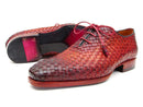 Paul Parkman (FREE Shipping) Bordeaux & Tobacco Woven Leather Oxfords (ID