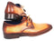 Paul Parkman (FREE Shipping) Brown & Camel Hand-Painted Derby Shoes (ID#326-CMLBRW)-'--JadeMoghul Inc.