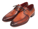 Paul Parkman (FREE Shipping) Brown Leather Apron Derby Shoes For Men (ID