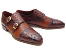 Paul Parkman (FREE Shipping) Brown & Tobacco Genuine Ostrich Double Monkstraps (ID