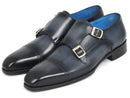 Paul Parkman (FREE Shipping) Captoe Double Monkstraps Navy (ID