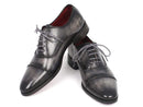 Paul Parkman (FREE Shipping) Captoe Oxfords Gray & Black Hand Painted Shoes (ID