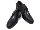 Paul Parkman (FREE Shipping) Full Genuine Black Stingray Goodyear Welted Derby Shoes For Men (ID