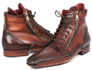 Paul Parkman (FREE Shipping) Genuine Crocodile & Calfskin Handmade Zipper Boots (ID