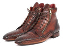 Paul Parkman (FREE Shipping) Genuine Crocodile & Calfskin Handmade Zipper Boots (ID