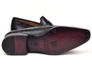 Paul Parkman (FREE Shipping) Genuine Crocodile & Ostrich Penny Loafers Black (ID