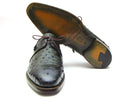 Paul Parkman (FREE Shipping) Goodyear Welted Green Genuine Ostrich Derby Shoes (ID