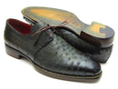 Paul Parkman (FREE Shipping) Goodyear Welted Green Genuine Ostrich Derby Shoes (ID