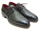 Paul Parkman (FREE Shipping) Goodyear Welted Green Genuine Ostrich Derby Shoes (ID