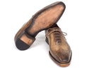 Paul Parkman (FREE Shipping) Goodyear Welted Men's Wingtip Oxfords Antique Olive (ID