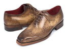 Paul Parkman (FREE Shipping) Goodyear Welted Men's Wingtip Oxfords Antique Olive (ID