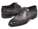 Paul Parkman (FREE Shipping) Goodyear Welted Wholecut Oxfords Gray Black Hand-Painted (ID