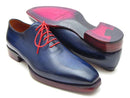Paul Parkman (FREE Shipping) Goodyear Welted Wholecut Oxfords Navy Blue Hand-Painted (ID