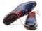 Paul Parkman (FREE Shipping) Goodyear Welted Wholecut Oxfords Navy Blue Hand-Painted (ID#044CR) PAUL PARKMAN